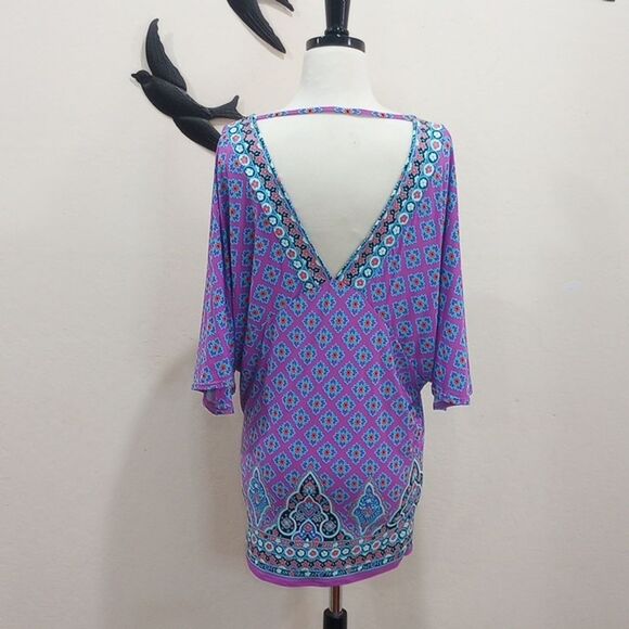 Nanette Lepore Moroccan Medallion Print Swim Cover Up Tunic - S - Picture 9 of 16